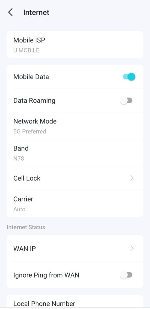 5G configuration