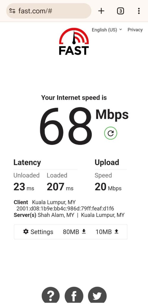 Speed Test 1